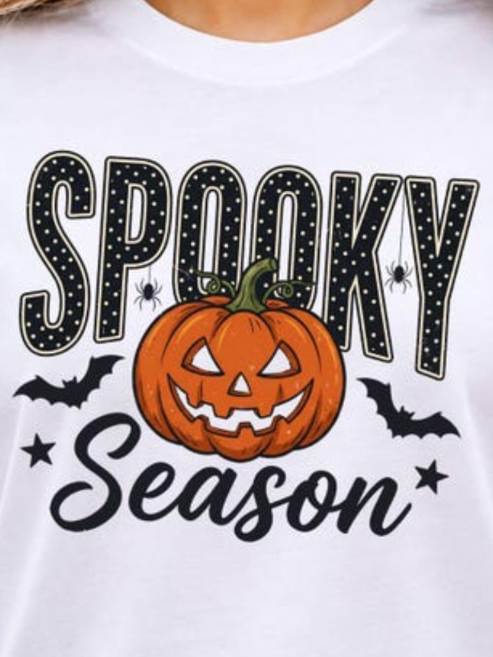 Spooky Season Halloween Shirt, Cute Pumpkin Jack O Lantern Tee - Picture 2 of 4